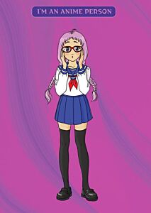 Блокнот. I'm an anime person (формат А4, мягкая обложка, круглые углы, блок в точку) (мягк.обл.)