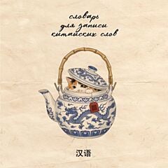 Словарь для записи китайских слов (15х15 см) (Котик в чайнике) (мягк.обл.)