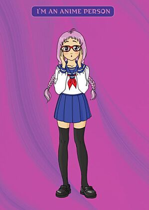 Блокнот. I'm an anime person (формат А4, мягкая обложка, круглые углы, блок в точку) (мягк.обл.)