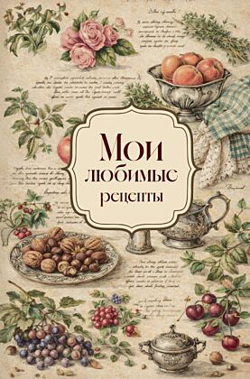 Мои любимые рецепты. Розы и виноград. Книга для записи кулинарных рецептов (твердый пер._а5)
