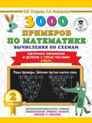 3000 примеров по математике. Вычисления по схемам. Табличное умножение и деление с пятью числами. Ответы. 2 класс (мягк.обл.)